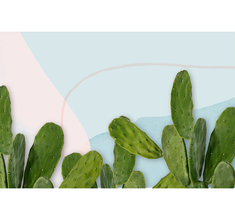 带有仙人掌壁画的卡哇伊风格形状 - TenStickers