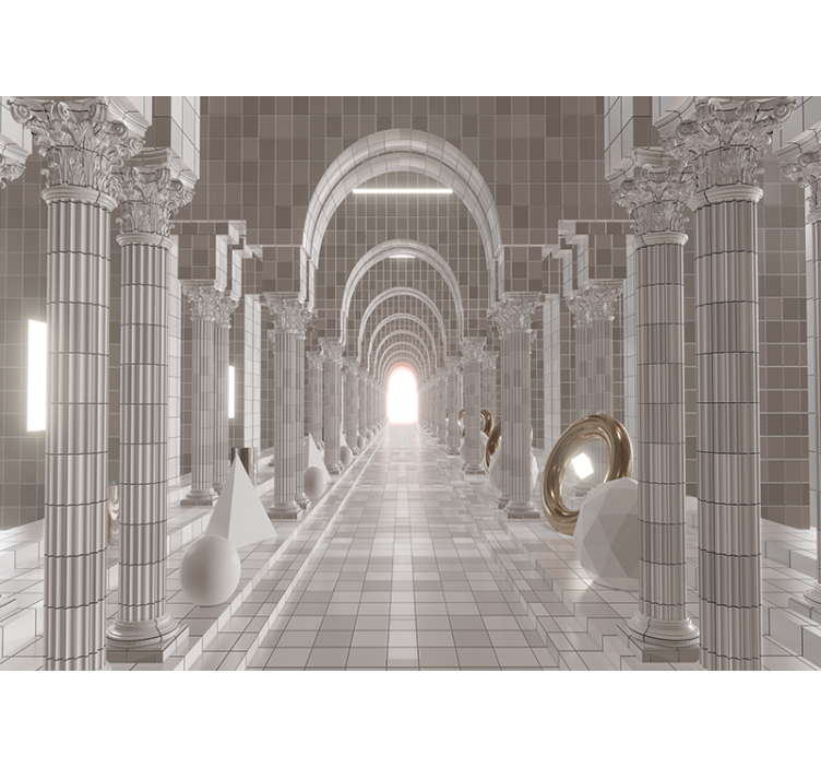 抽象壁画适用于建筑走廊设计 - TenStickers