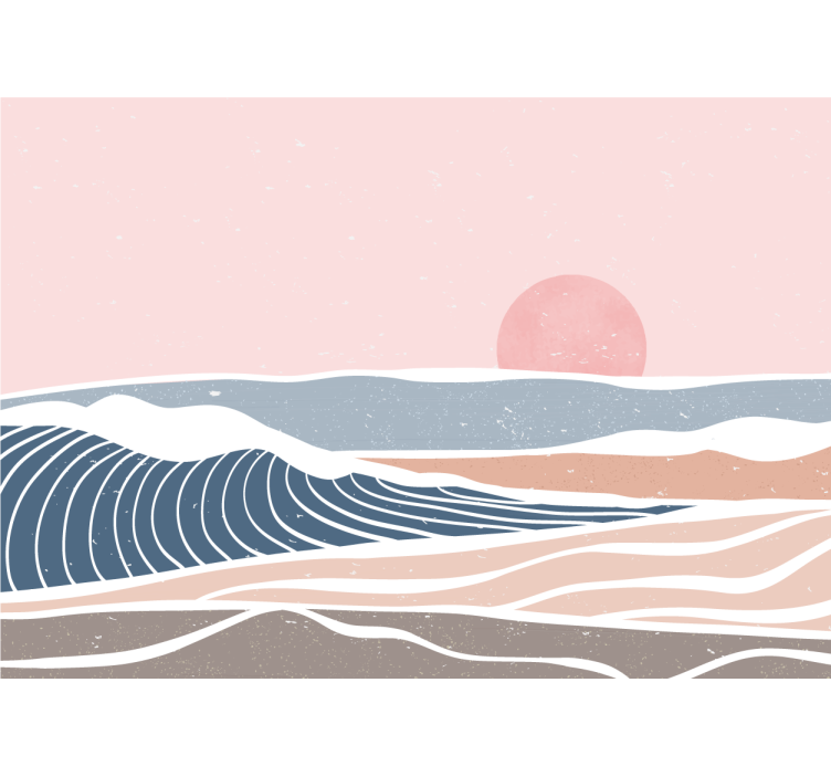 壁画质地展现宁静海岸景色 - TenStickers