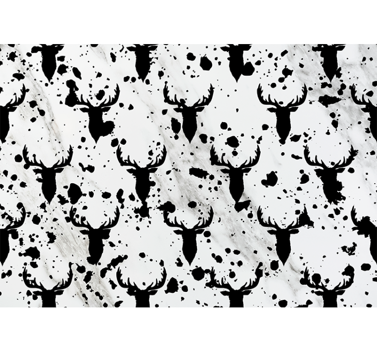 动物墙壁画鹿的剪影图案 - TenStickers