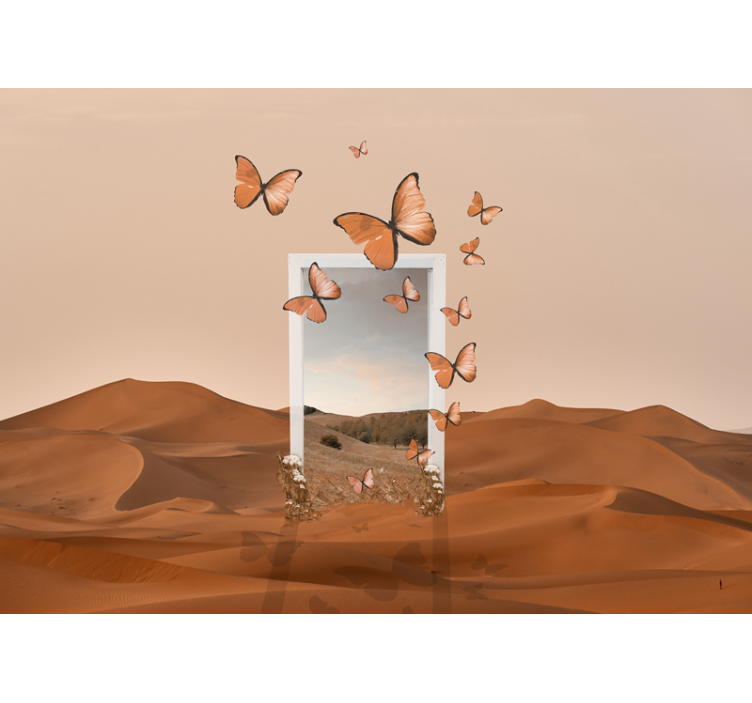 壁画质地展翅飞舞的蝴蝶 - TenStickers