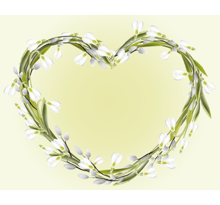 花墙壁画心形花朵 - TenStickers