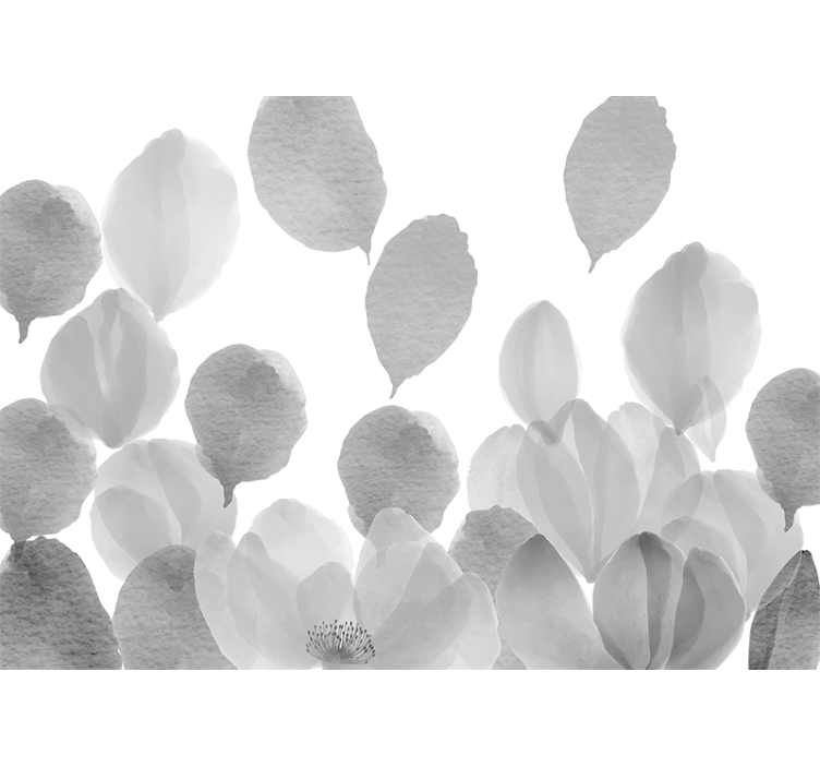 罂粟墙壁画优雅叶子设计 - TenStickers