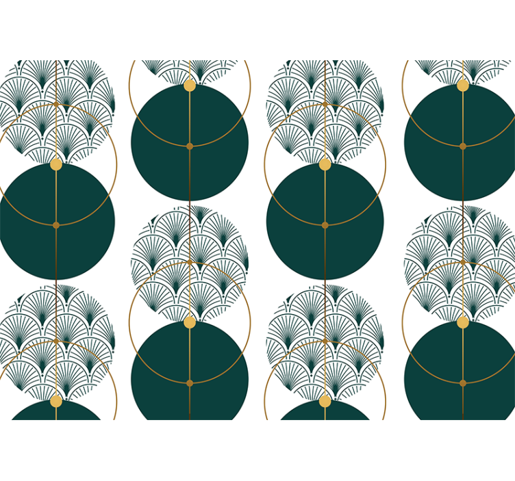 其他具有纹理和图案的壁画几何扇形图案 - TenStickers