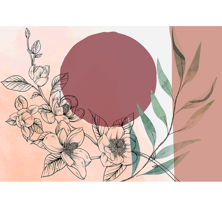 花墙壁画花卉元素组合 - TenStickers