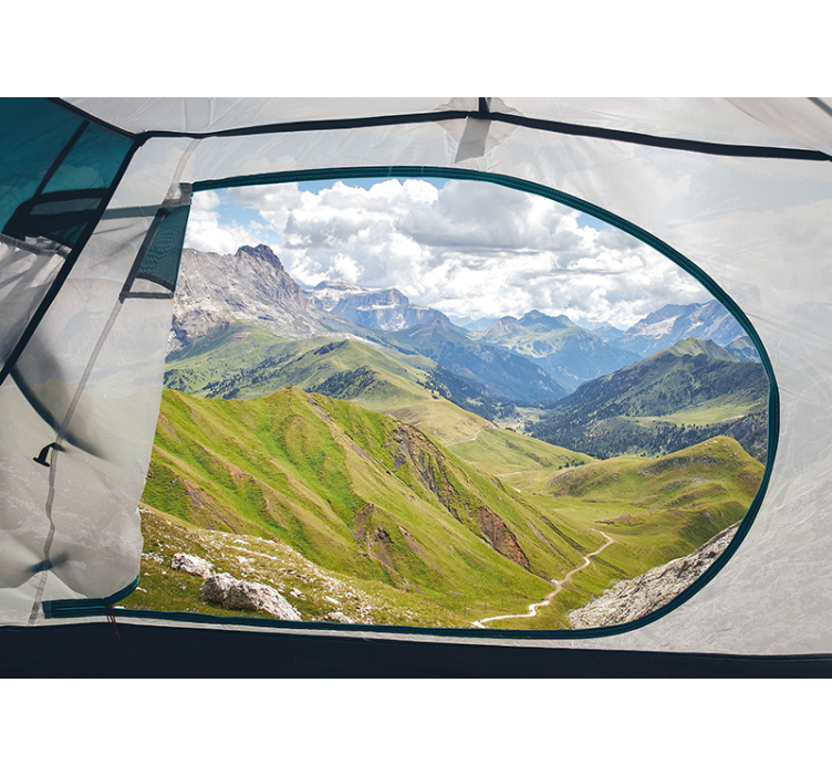 风景墙壁画绿意盎然的山脉风景 - TenStickers