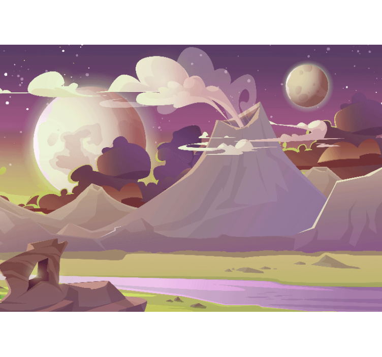 幻想墙壁画梦幻山景 - TenStickers