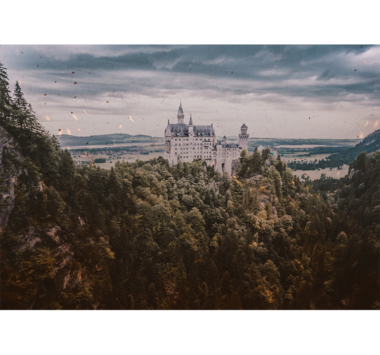 风景墙壁画山上的城堡 - TenStickers