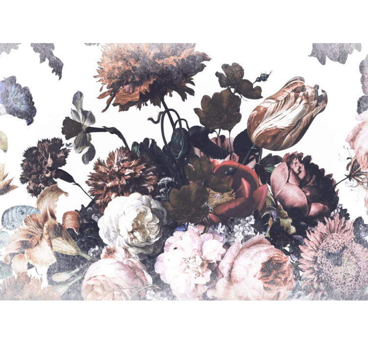 花墙壁画花卉排列设计 - TenStickers