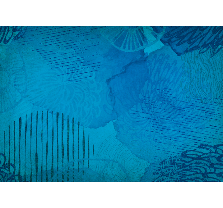 抽象壁画蓝色纹理图案 - TenStickers