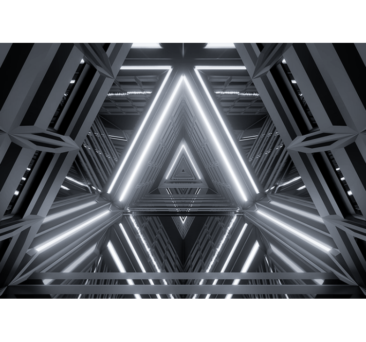 抽象壁画呈现三角形发光图案 - TenStickers