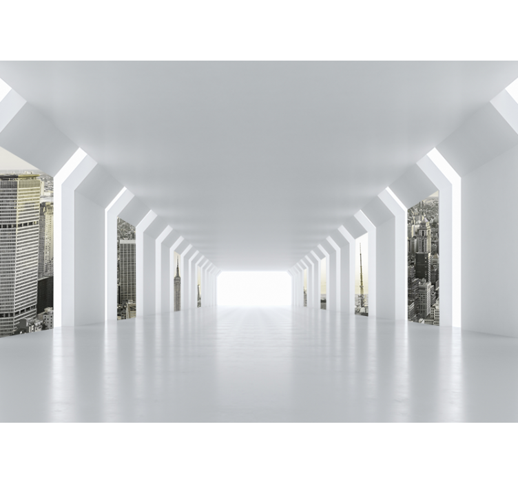 城市和乡村墙壁画未来城市景观视图 - TenStickers