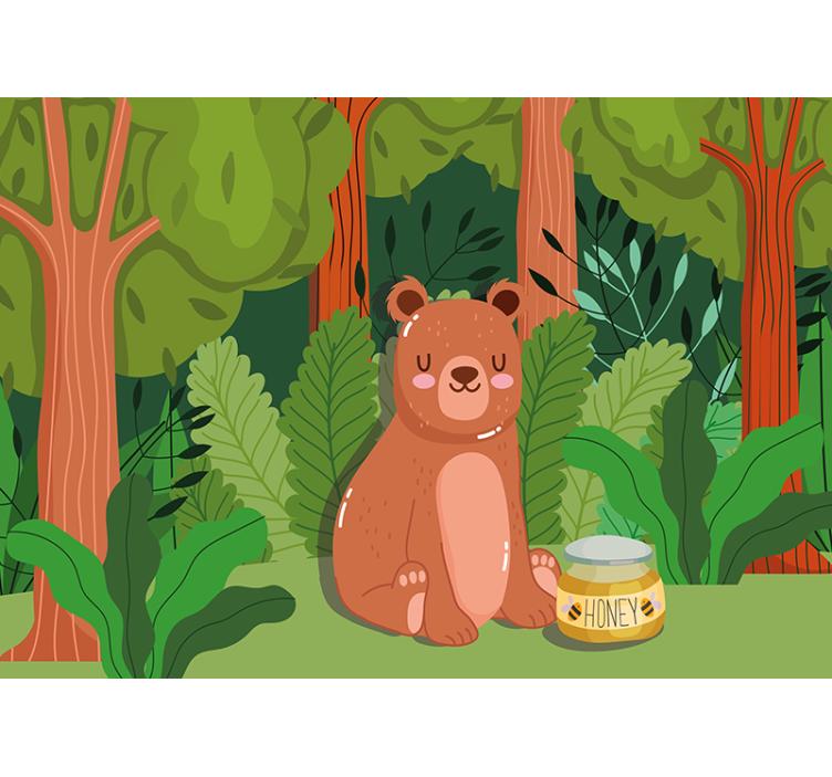 儿童房的其他壁画可爱熊熊艺术作品 - TenStickers