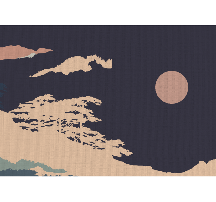 壁画质地宁静月光下的风景 - TenStickers