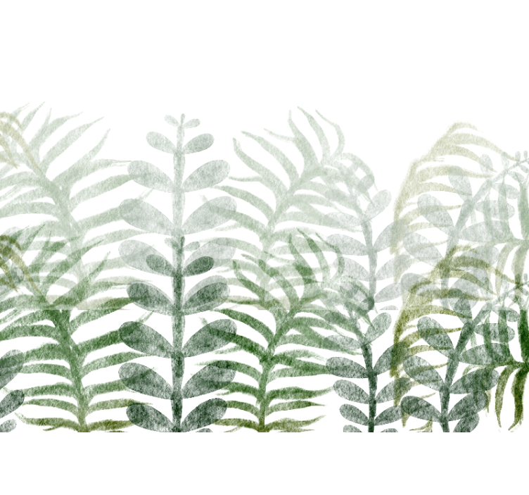 壁画质地与叶子图案相得益彰 - TenStickers