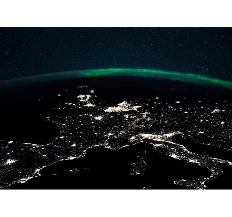 壁画 空间 地球鸟瞰图 - TenStickers