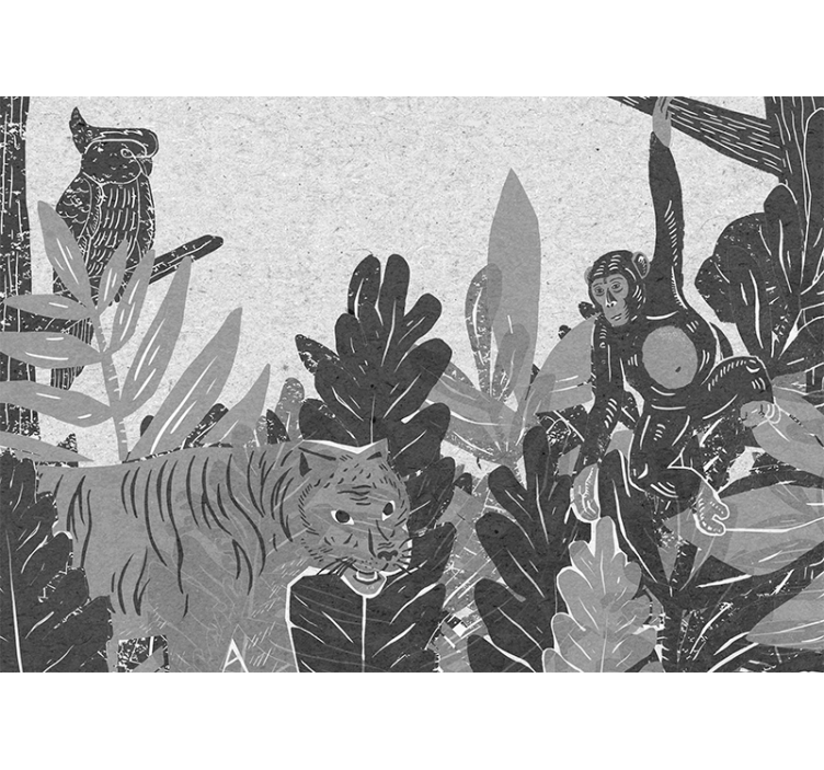 动物墙壁画野生动物探险场景 - TenStickers