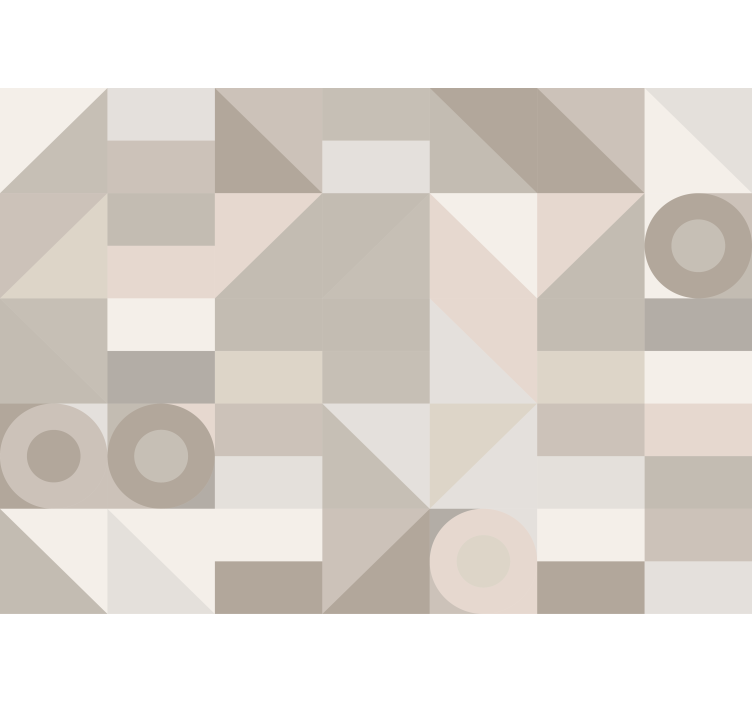 咖啡色现代几何壁画 - TenStickers