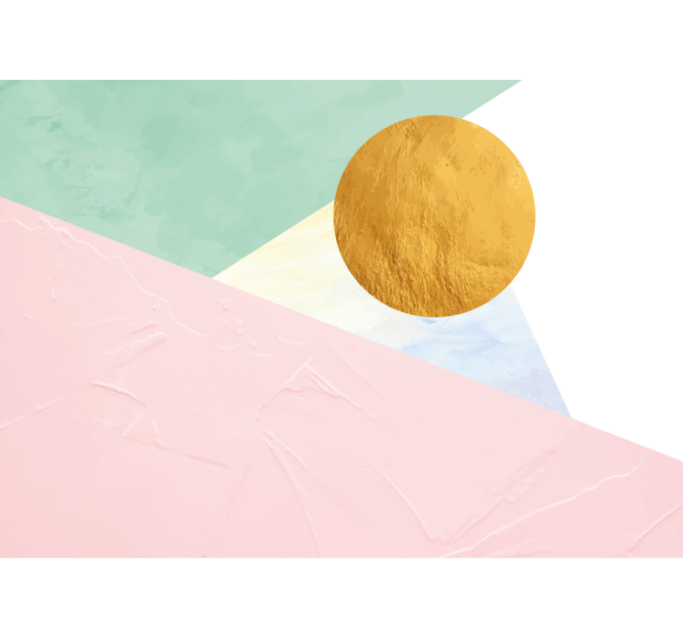 柔和的几何三角形抽象壁画 - TenStickers