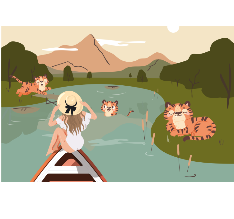 儿童房的其他壁画《虎的冒险场景》 - TenStickers