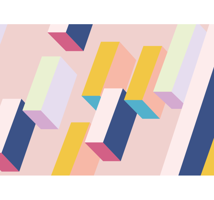 抽象壁画几何块状排列 - TenStickers