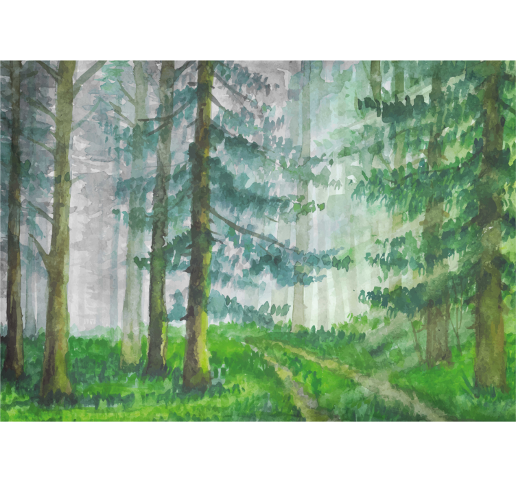 森林墙壁画森林小径细节 - TenStickers