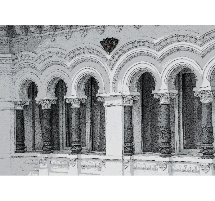 壁画古典艺术建筑拱门细节 - TenStickers