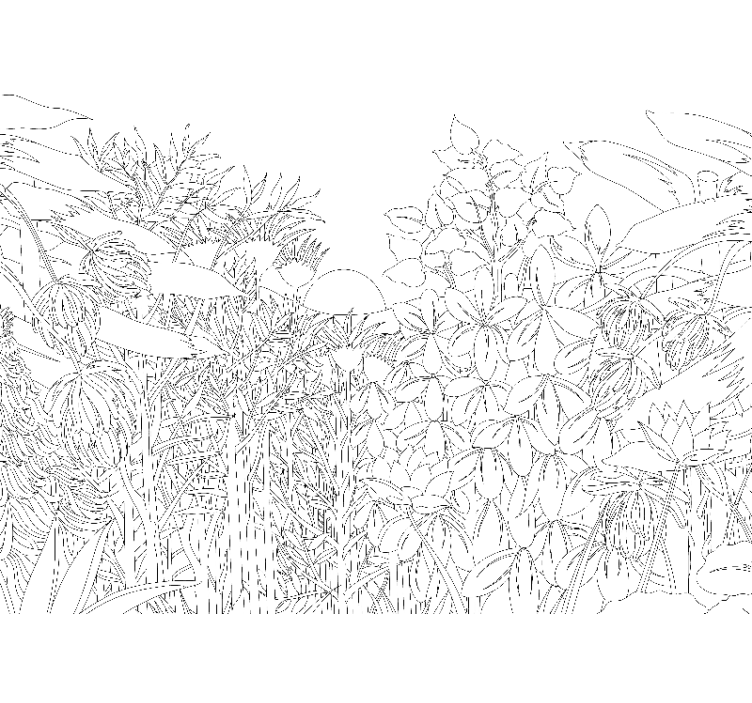 花墙壁画展现自然花卉图案 - TenStickers