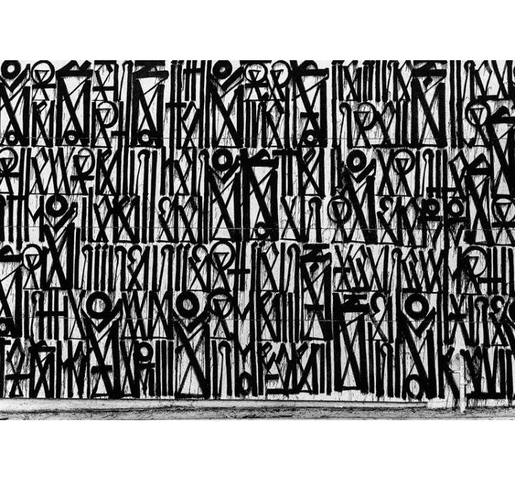 黑白涂鸦城市艺术墙壁画 - TenStickers