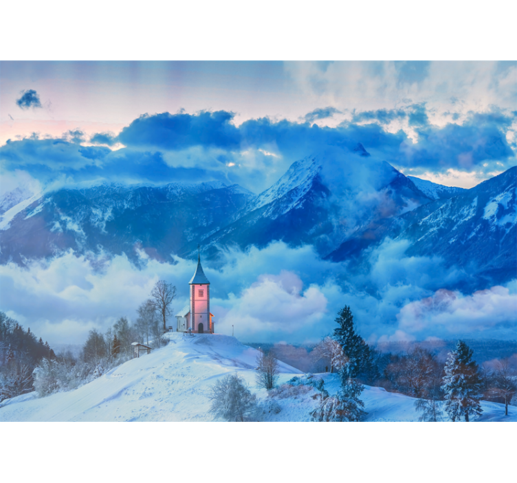风景墙壁画雪山场景 - TenStickers