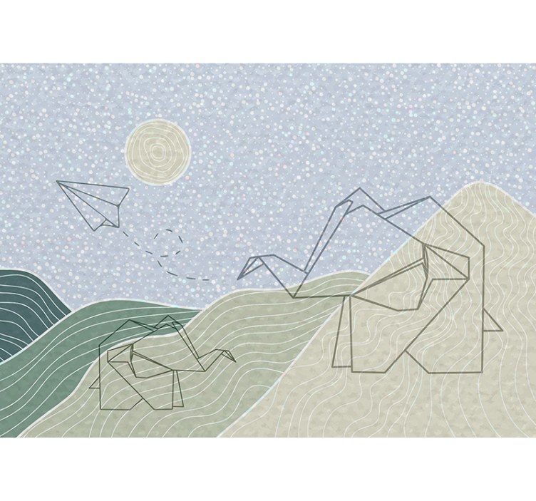 儿童房的其他壁画：日式与北欧风大象设计 - TenStickers