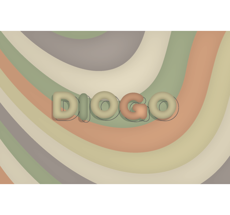 儿童房的其他壁画 曲线条纹与名字 - TenStickers