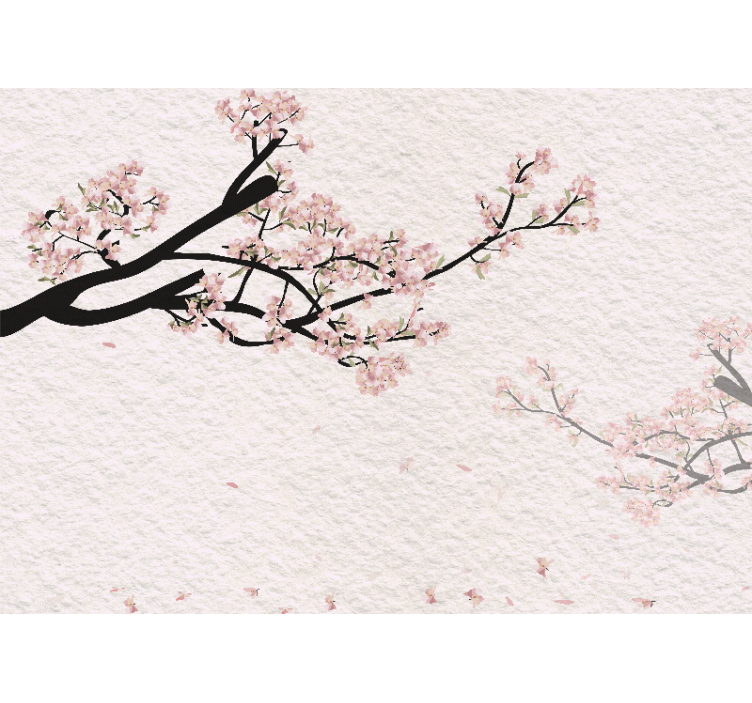 彩色纸质全景图 樱桃花 - TenStickers