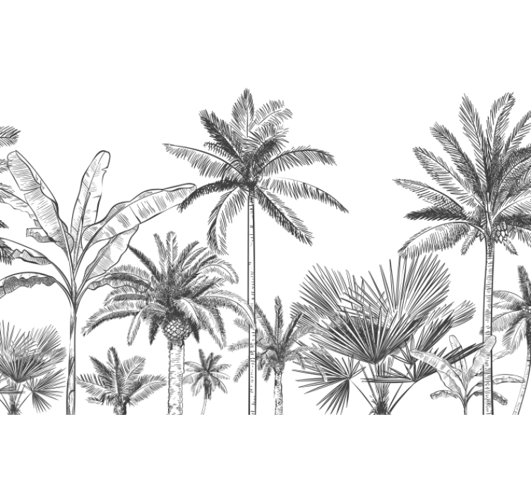 彩色纸质全景图丛林壁画 - TenStickers