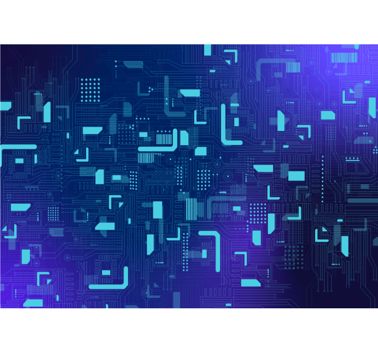 电子电路抽象壁画 - TenStickers