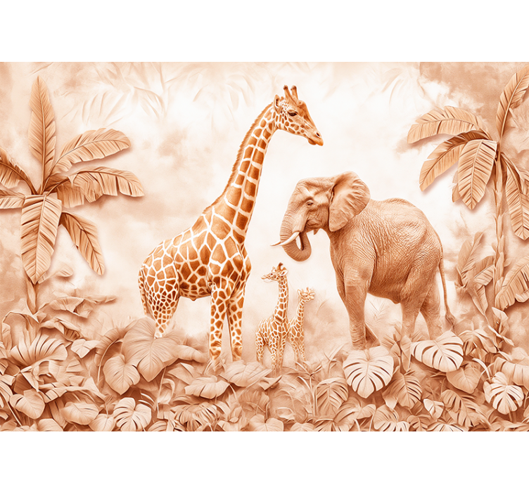 壁画呈现抽象的草原风景 - TenStickers