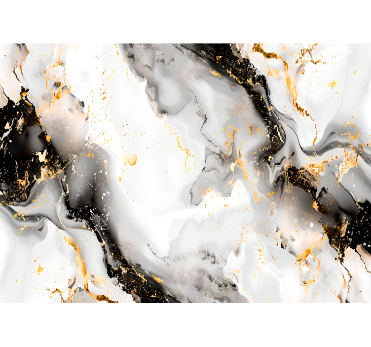 抽象壁画 黑色和白色图案 - TenStickers