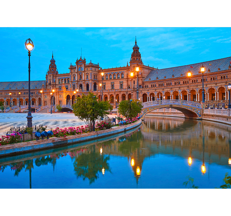 其他城市和国家 西班牙广场之夜 - TenStickers