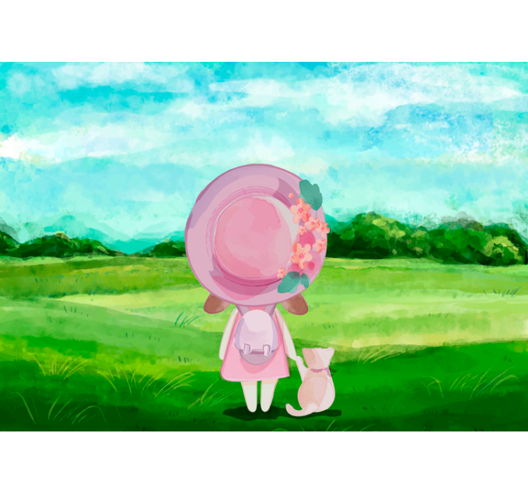 儿童房的其他壁画梦幻田园场景 - TenStickers