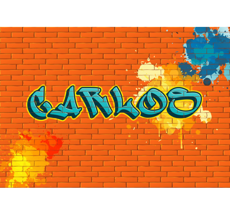 城市艺术壁画 橙色砖 - TenStickers