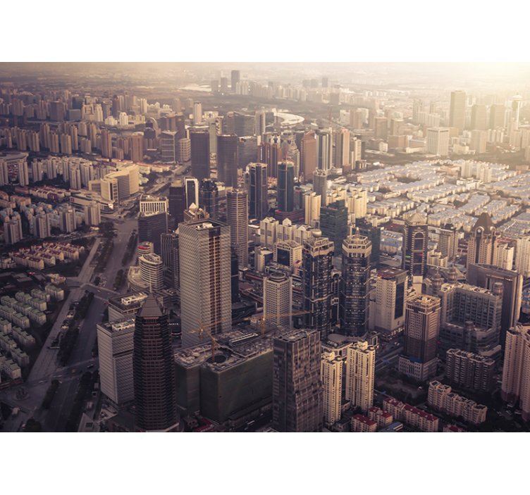 城市和乡村墙壁画：天际线城市视角 - TenStickers