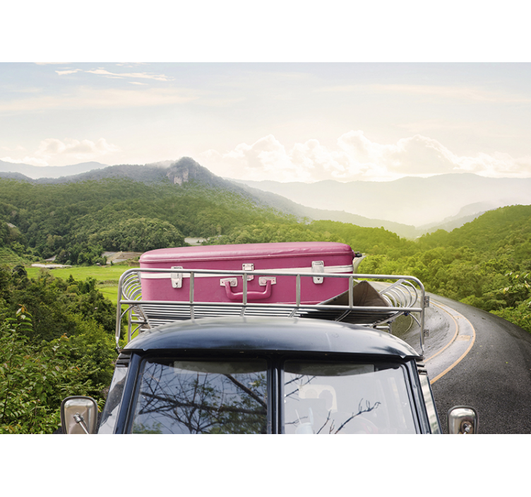 其他车辆壁画复古行李箱冒险 - TenStickers