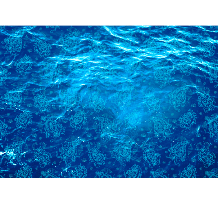 壁画质地展现海浪图案 - TenStickers