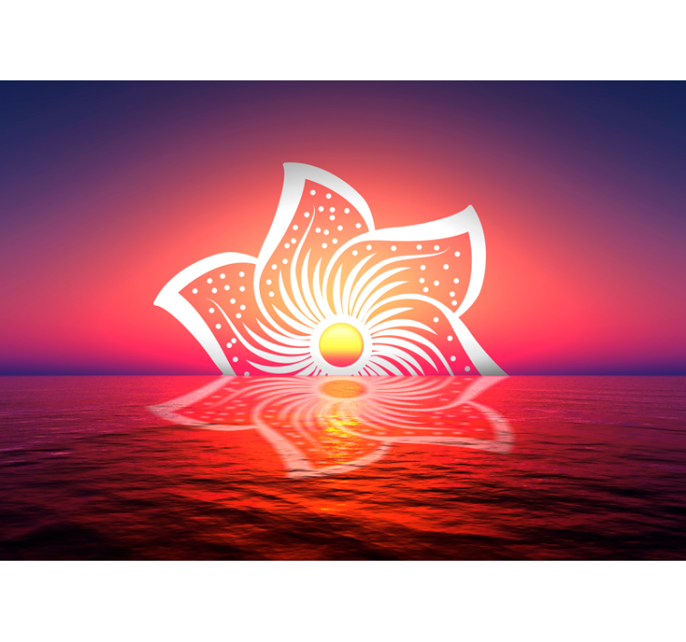 花墙壁画 芙蓉日出设计 - TenStickers