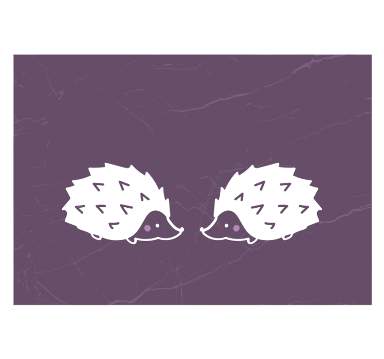 动物墙壁画可爱刺猬情侣 - TenStickers