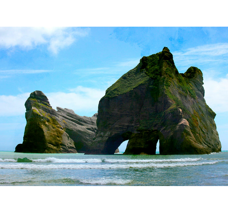 山墙壁画展现壮丽山脉风景 - TenStickers