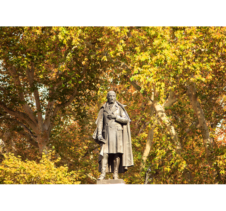 人墙壁画 树丛中的雕像 - TenStickers