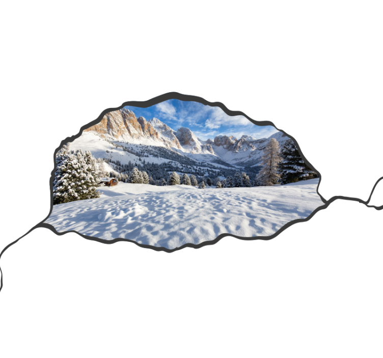 山墙壁画呈现雪山风景 - TenStickers