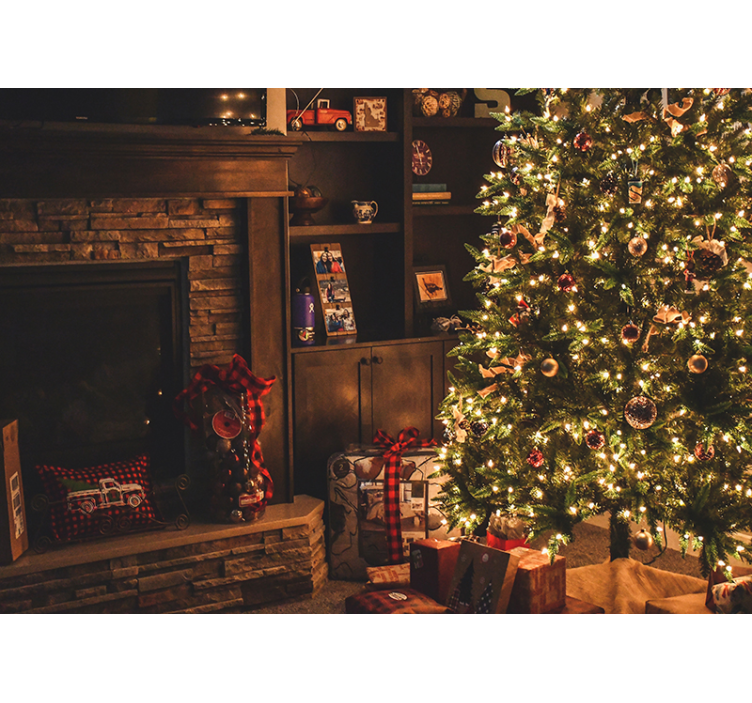 壁画圣诞庆祝树木照明 - TenStickers