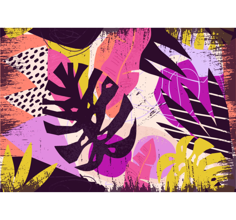 抽象壁画展现生动多彩的形状 - TenStickers